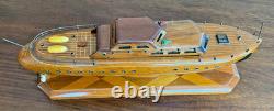 Antique Handcraftred Mahogany Cabin Cruiser Yacht Model Ann Trenton New Jersey