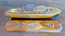 Antique Handcraftred Mahogany Cabin Cruiser Yacht Model Ann Trenton New Jersey