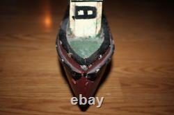 Antique Handmade Steamship Folk Art Ship wood / tin Boat model GREAT LAKES