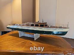 Antique Marlow Cabin Cruiser Steam Engine Boat Yacht Wooden Scale Model