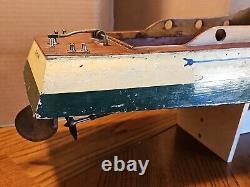 Antique Marlow Cabin Cruiser Steam Engine Boat Yacht Wooden Scale Model