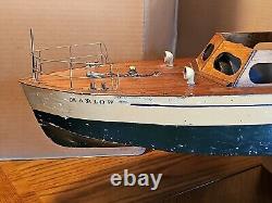 Antique Marlow Cabin Cruiser Steam Engine Boat Yacht Wooden Scale Model