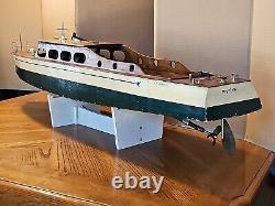 Antique Marlow Cabin Cruiser Steam Engine Boat Yacht Wooden Scale Model