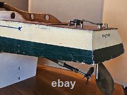 Antique Marlow Cabin Cruiser Steam Engine Boat Yacht Wooden Scale Model