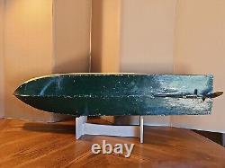 Antique Marlow Cabin Cruiser Steam Engine Boat Yacht Wooden Scale Model