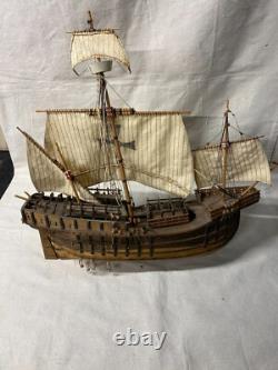 Antique Popular Science Santa Maria Model Wood Boat Ship 20 long