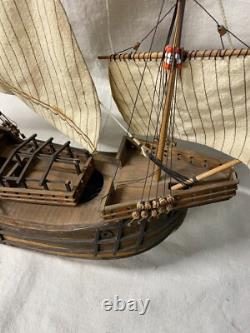 Antique Popular Science Santa Maria Model Wood Boat Ship 20 long
