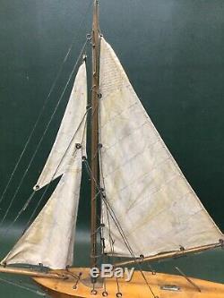 Antique Sailing Pond Model Sail Boat Nicely Made