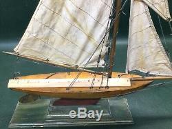 Antique Sailing Pond Model Sail Boat Nicely Made