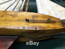 Antique Sailing Pond Model Sail Boat Nicely Made