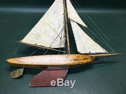 Antique Sailing Pond Model Sail Boat Nicely Made