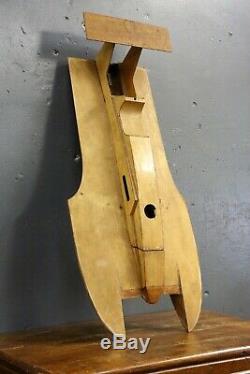 Antique Vintage Gas Powered Motor Wood Model Tether Racing Boat Body only