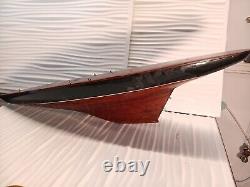 Antique Vintage Pond Yacht Sail Boat Wood For Restoration Black 2ft+