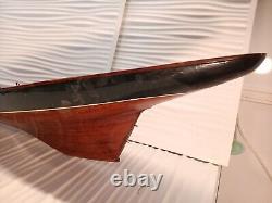 Antique Vintage Pond Yacht Sail Boat Wood For Restoration Black 2ft+