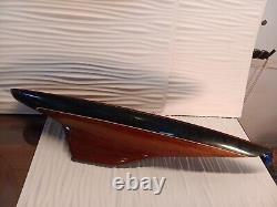 Antique Vintage Pond Yacht Sail Boat Wood For Restoration Black 2ft+
