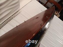 Antique Vintage Pond Yacht Sail Boat Wood For Restoration Black 2ft+