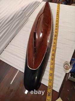 Antique Vintage Pond Yacht Sail Boat Wood For Restoration Black 2ft+