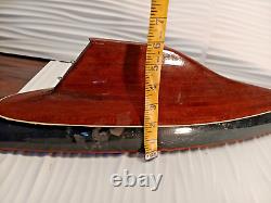 Antique Vintage Pond Yacht Sail Boat Wood For Restoration Black 2ft+