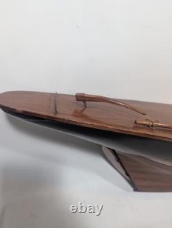 Antique Vintage Pond Yacht Sail Boat Wood For Restoration Black 3ft