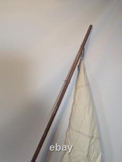 Antique Vintage Pond Yacht Sail Boat Wood For Restoration Black 3ft