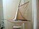 Antique Vintage Toy Model Wooden Pond Yacht Sail Boat Sailboat Ship 29 By 33