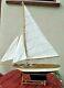 Antique Vintage Toy Model Wooden Pond Yacht Sail Boat Sailboat Ship Metal Hull