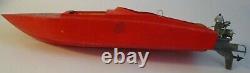 Antique collectible model wood Speed Boat Perfect Circle 39 long withKB 75 engine