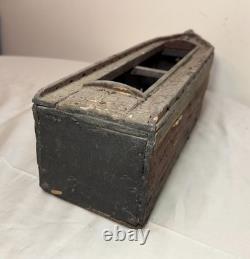 Antique early 19th century handmade carved polychrome wooden Folk Art model boat