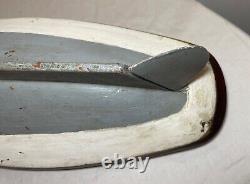 Antique handmade wooden FolkArt Mary Jane pond yacht boat model ship sculpture