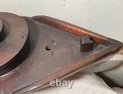 Antique handmade wooden FolkArt Mary Jane pond yacht boat model ship sculpture