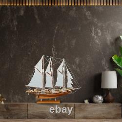 Atlantic Sail Boat Model Wooden Handmade Home Decor Birthday Gift, Shelf Decor