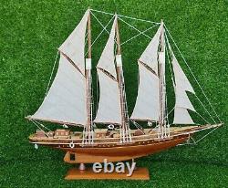 Atlantic Wooden Ship Boat Model 28 Handmade Wood Sailing Yacht Nautical Decor