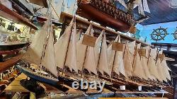 Atlantic Wooden Ship Boat Model 28 Handmade Wood Sailing Yacht Nautical Decor