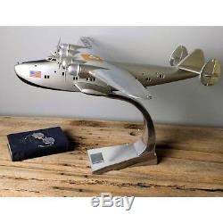 Authentic AP451 Boeing B-314 Dixie Clipper Flying Boat Wood Desk Model Airplane