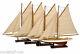 Authentic Models As057a Mini Pond Yachts, Set 4 20 Inch Wooden Boats