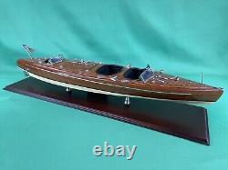 Authentic Models Chris Craft Triple Cockpit Speedboat Mahogany Model NICE