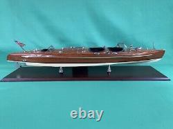 Authentic Models Chris Craft Triple Cockpit Speedboat Mahogany Model NICE