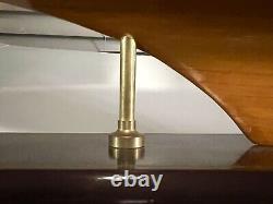 Awesome Detailed Display Hand Crafted Wood Model Large Yacht Boat On Base
