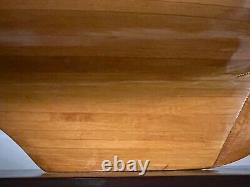 Awesome Detailed Display Hand Crafted Wood Model Large Yacht Boat On Base