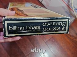 BILLING BOATS Denmark NO. 518 OSEBERG Viking Ship Wood Kit Model Boat Vintage
