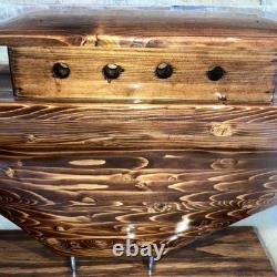 Beautiful Hand Carved One Of A Kind Art Ship Boat Model Decor 37LX 14H X 6.5W