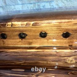 Beautiful Hand Carved One Of A Kind Art Ship Boat Model Decor 37LX 14H X 6.5W