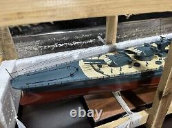 Beautiful Large Savy Japan WWII Battleship Yamato Wooden Ship Model 39 NEW
