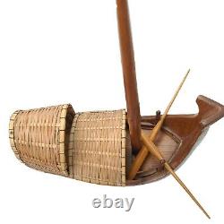 Beautiful Vintage Gondola Model Boat Wood Oars Wicker