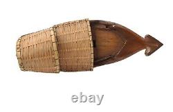 Beautiful Vintage Gondola Model Boat Wood Oars Wicker