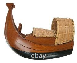 Beautiful Vintage Gondola Model Boat Wood Oars Wicker