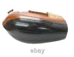 Beautiful Vintage Gondola Model Boat Wood Oars Wicker