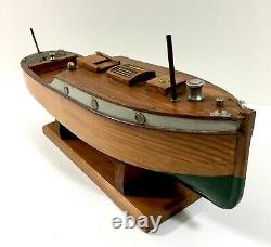 Beautiful Vintage Model Launch Boat Hyakutake Motorised Stand & Case