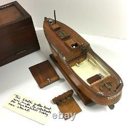 Beautiful Vintage Model Launch Boat Hyakutake Motorised Stand & Case