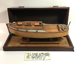 Beautiful Vintage Model Launch Boat Hyakutake Motorised Stand & Case